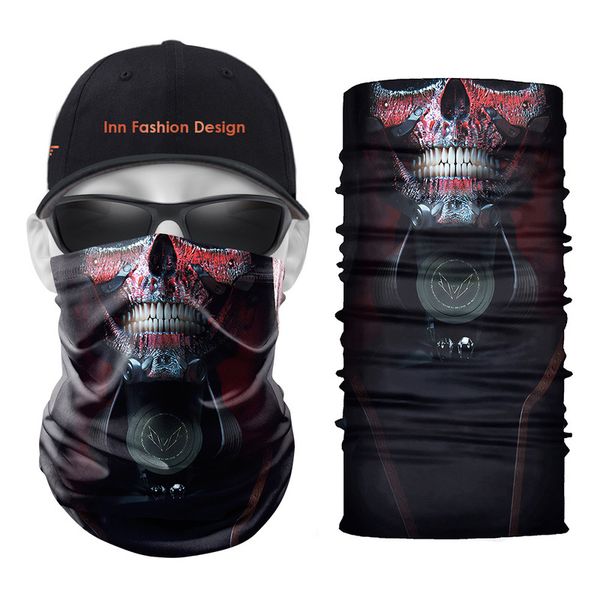 

skull bones pattern printed magic scarf 5 pieces per package comfortable fashion riding sunscreen seamless wweat absorption high elasticity, Blue;gray