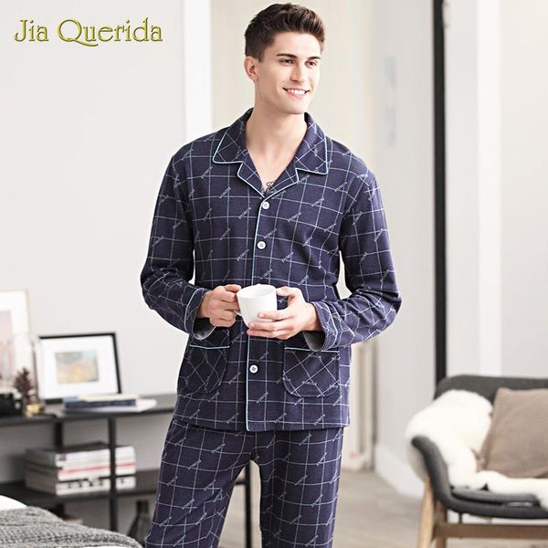 

men's sleepwear fall & winter pajamas mens homewear 100% pure cotton home clothing loose size leisure sports suit long-sleeves men, Black;brown