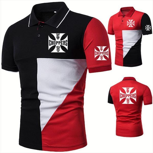 

fashion summer shirt west mens polos coast choppers casual trend splicing raglan cotton short sleeve, White;black