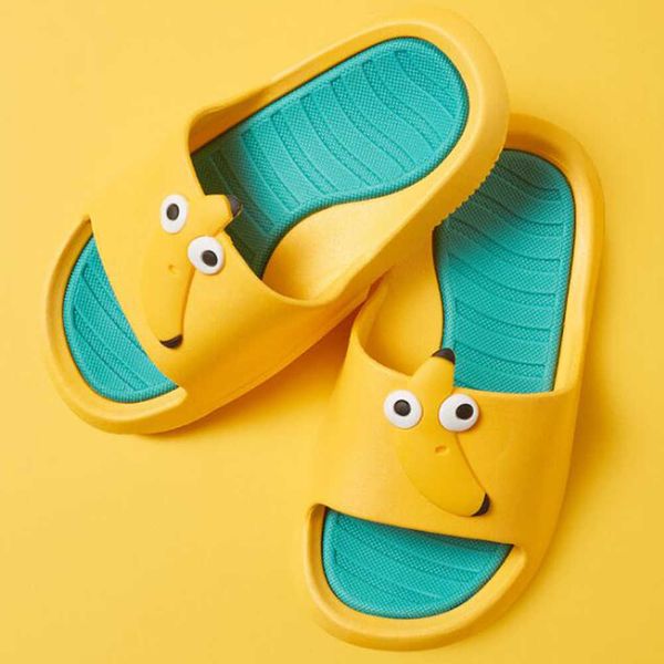 

children slippers girls summer cute cartoon fruit beach sandals kids bathroom toddler boys indoor flip flops home shoes qq317 210712, Black;grey