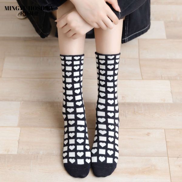 

card love autumn winter middle cotton comfortable breathable, Black;white
