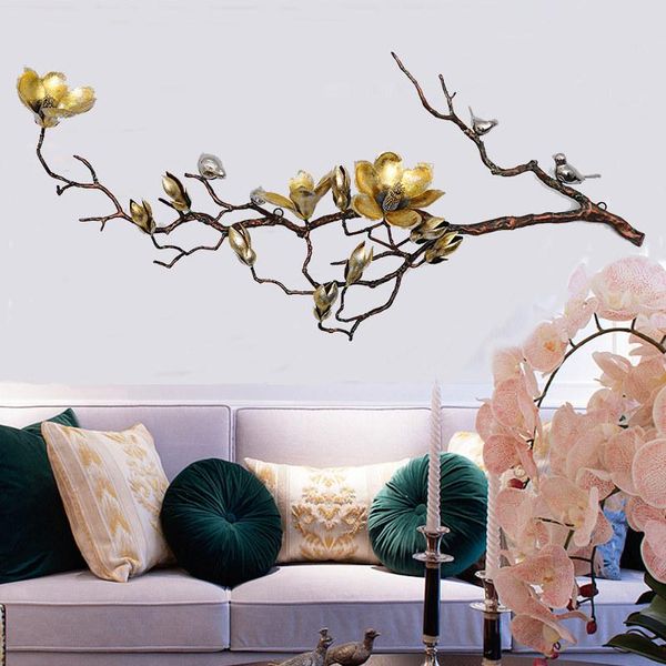 

decorative objects & figurines chinese wrought iron wall hanging magnolia ornament el lobby living room business club decoration crafts