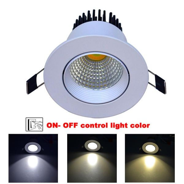 

downlights jiawen led three color light downlight 5w 7w 9w embedded spotlight ceiling