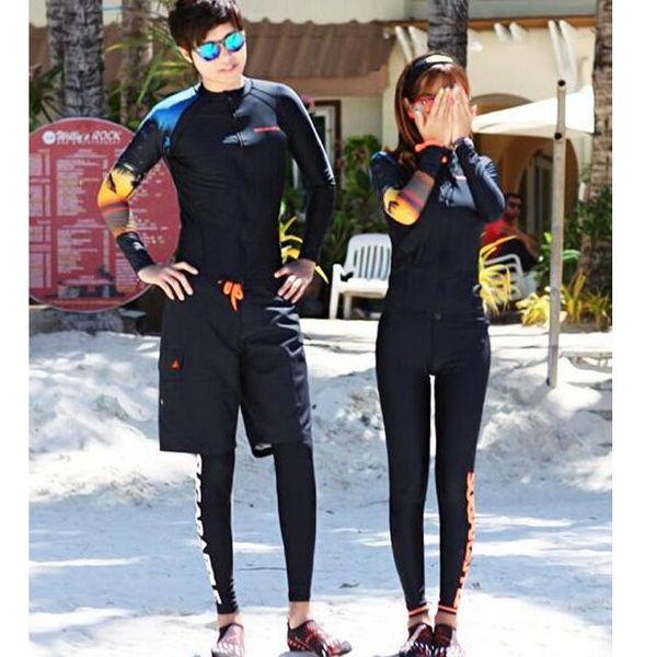 

one-piece suits rashguard costume women swimwear windsurf swimsuit for surf korea 2021 diving suit long sleeve pants zipper solid