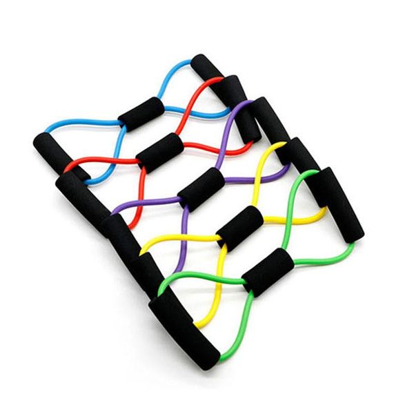 

tpe 8 word chest expander portable fitness home gym equipment elastic rope for bodybuilding stretching resistance rubber band