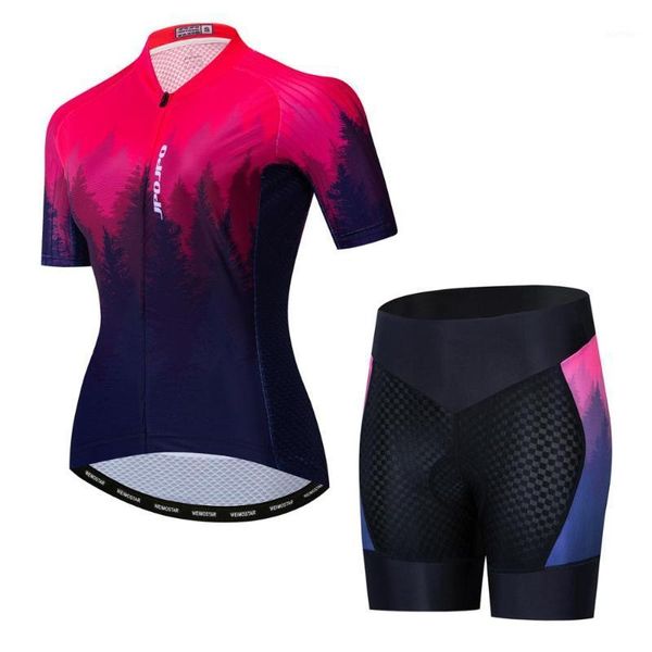 

racing sets summer cycling jersey set 2021 bike team clothing women quick dry uniform bicycle suit mujer red1, Black;blue