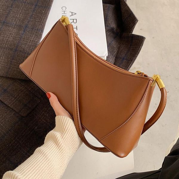 

swdf luxury simple solid color small pu leather handbags for women 2021 shoulder tote female lady elegant travel purses