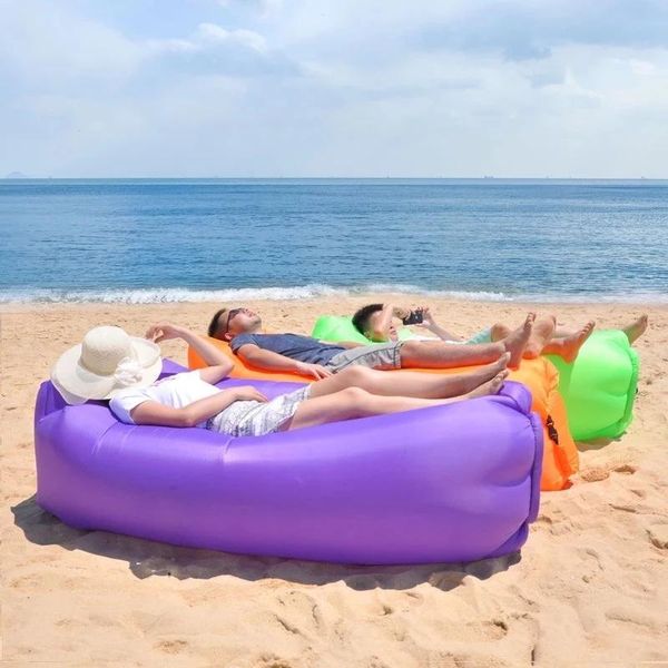 

sleeping bags outdoor camping beach hammocl lazy inflatable sofa hammock bag portable folding chair air bed lounger trending beachbag