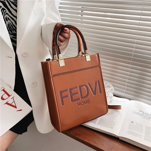 

luxury handbags lin shanshan's same portable tote fashion women's bag embossed letter one shoulder messenger bag