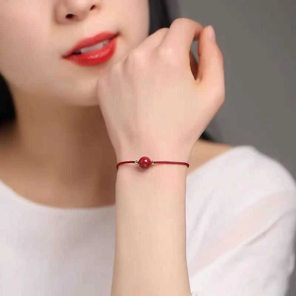 

natural single red rope anklet women's ins benmingnian transfer bracelet, Red;blue
