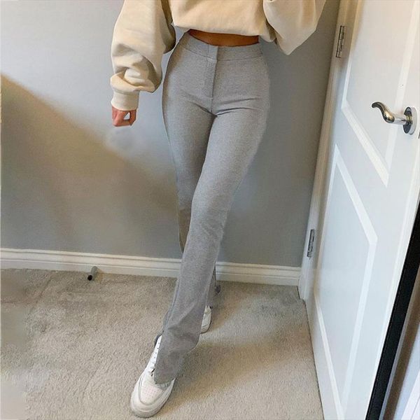 

streetwear solid sweatpants tracksuit womens pants sports high waist side split fashion skinny long trousers y2k capris, Black;white