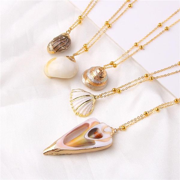 

pendant necklaces boho natural seashell shell cowrie necklace gold hawaii summer woman femme beach jewelry bohemia ocean, Silver