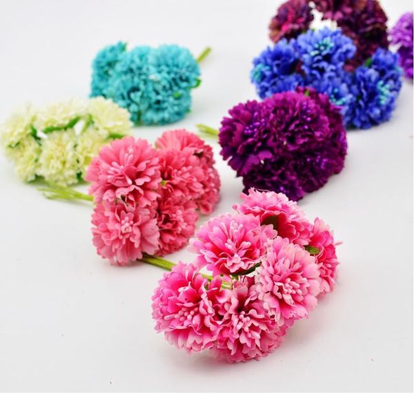 

18pcs artificial flowers bride bouquet for wedding decoration diy wreath gift box craft fake silk carnations handmak jlldcd