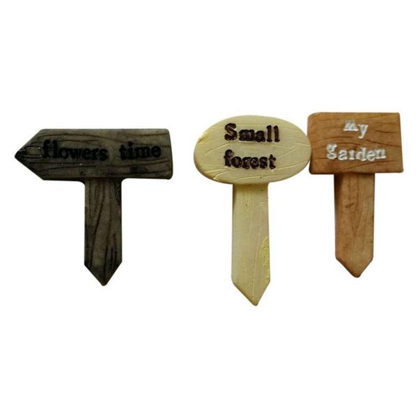 

3-piece miniature fairy garden ornament road signs