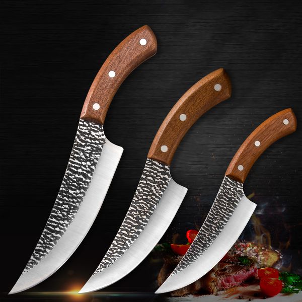 

5 6 7 chef knife forged outdoor hunting knife stainess stee kitchen knife for meat bone fish fruit vegetabes butcher