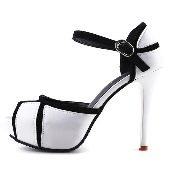

sandals women high heels 11.5cm fashion stripper shoes ankle strap party pumps 2021 summer platform, Black