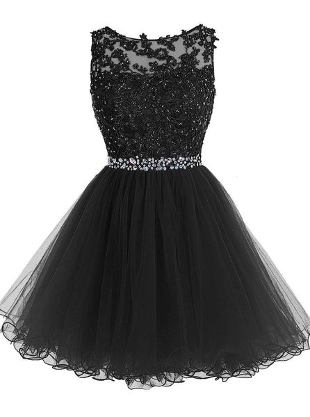 

2021 new sweet 16 short prom lace appliques with crystal beads y tulle party es little black graduation homecoming gowns r2kz, White;pink