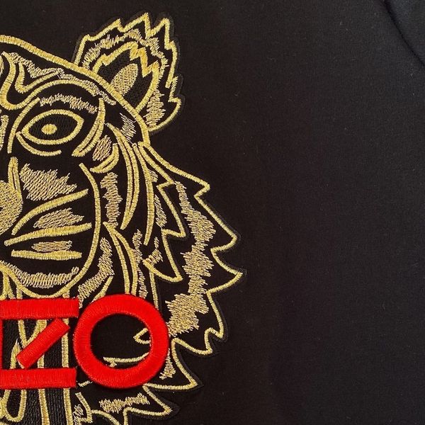 

2021 summer new embroidered tiger head couple t-shirt1, White;black