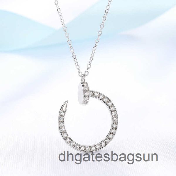 

european and american style geometric necklace women's silver sterling diamond full nail