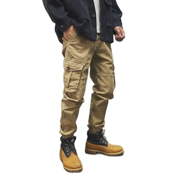 

men's pants fashion baggy cargo men casual harem trousers streetwear military army style tactical joggers clothing, Black
