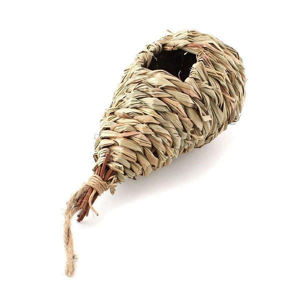 

natural grass of woven hanging birdhouse nest birds house straw bird cages