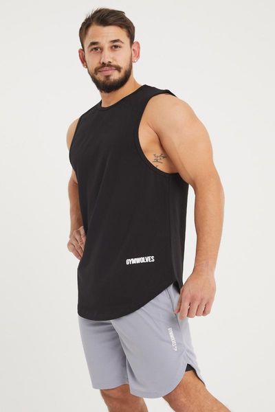 

men's t-shirts gymwolves male sleeveless t-shirt | men 's sports workout tanknever give up, White;black