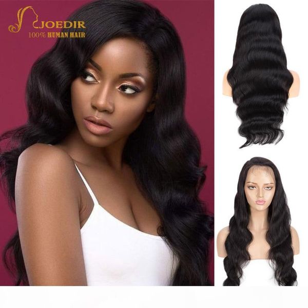 

joedir human hair wigs body wave wig pre-plucked brazilian non-remy hair 360 full lace wigs for black women with baby, Black;brown