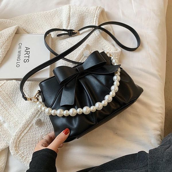 

evening bags luxury leather shoulder bag 2021 designer handbags fashion pearl chain hand single texture messenger