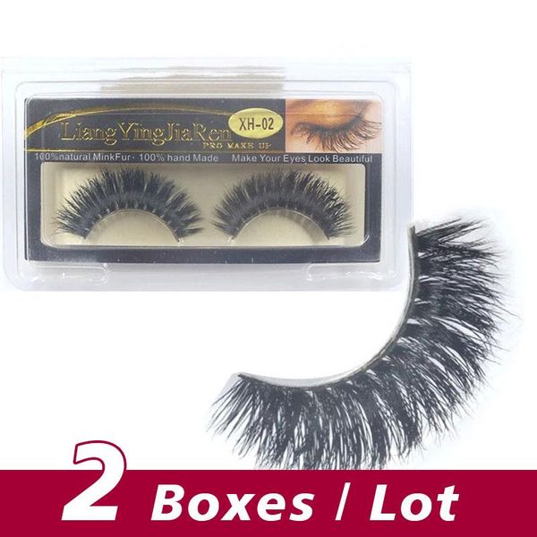 

false eyelashes 2 boxes/lot 1 pair fake cruelty soft lashes handmade dramatic luxury crisscross mink eyelash maquiagem cilio