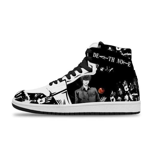 

2021 japanese anime death note diy printed sports non-slip basketball shoes for men's fashion sneakers90f4