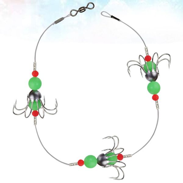 

luminous noctilucence ocs squid string fishing hooks group with thicken nylon line