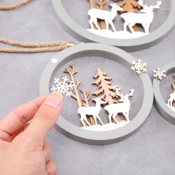 

christmas decorations snowflake wood embellishments rustic tree hanging ornament decor wooden placemat carved1