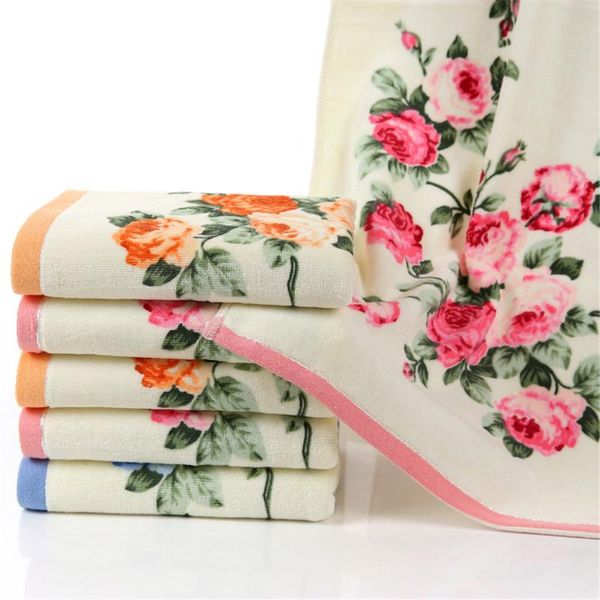 

towel home el soft 100% cotton face flower peony floral terry quick dry bathroom towels facecloth 34*74cm 1pc