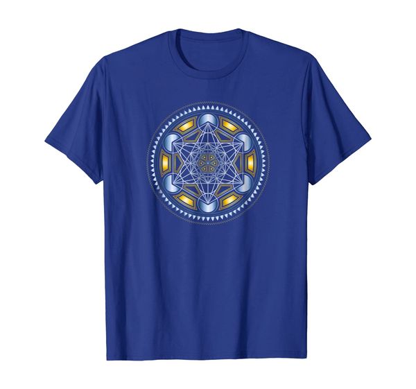 

sacred geometry yoga metatrons cube festival math 4d t-shirt, White;black