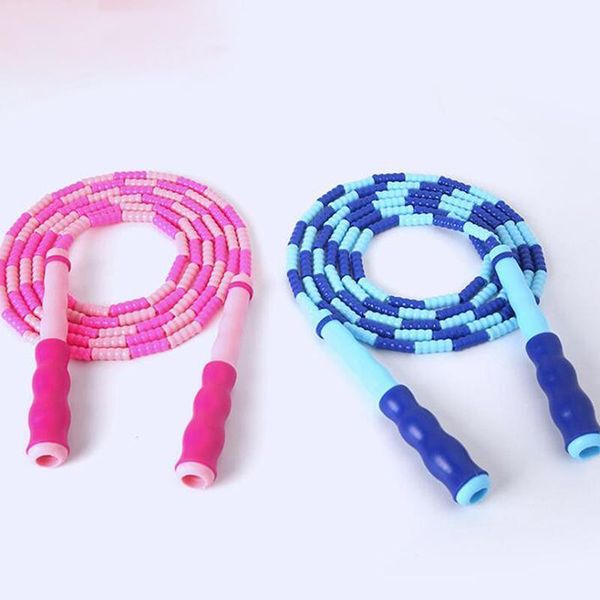 

jump ropes pvc family sports rope children's fancy bamboo non-slip handle hard bead yoga skipping1