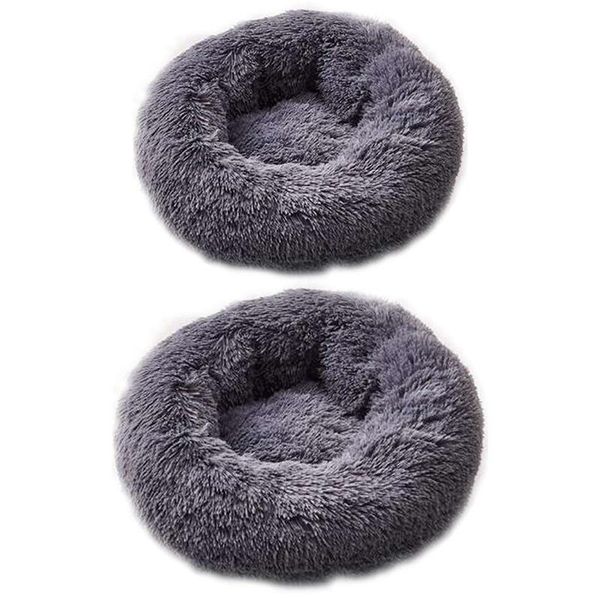 

kennels & pens long section plush super soft pet bed kennel round cat and dog winter comfort warm quality supplies
