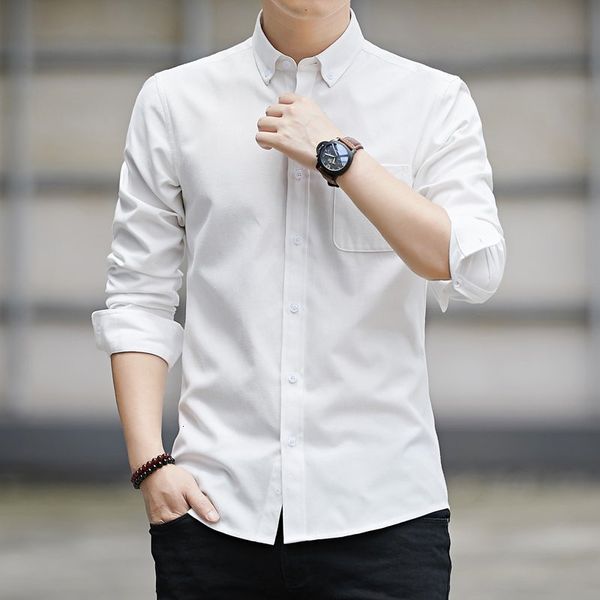 

herfst long mouw oxford random social shirts men clothes streetwear, White;black