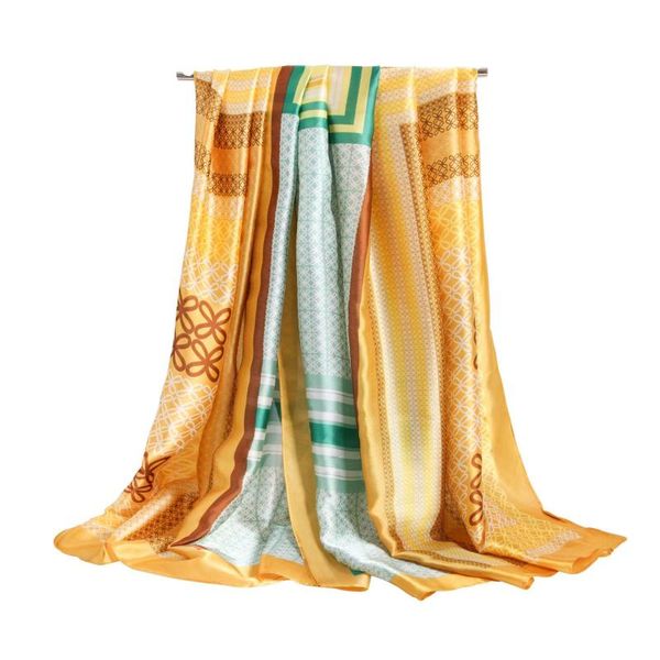 

scarves 90cm*180cm (35", 71") soft smooth printed silk scarf for lady, Blue;gray