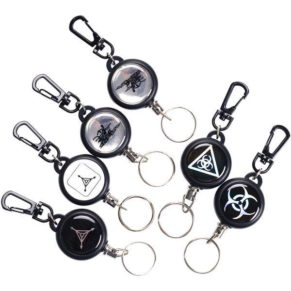 

outdoor anti-lost anti-theft easy pull buckle key rope pull buckle retractable buckle key chain, Silver