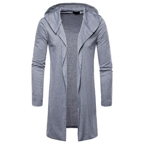 

men's jackets brand nice men trench coat spring autumn solid fashion long hooded male overcoat 3 colors cardigan, Black;brown