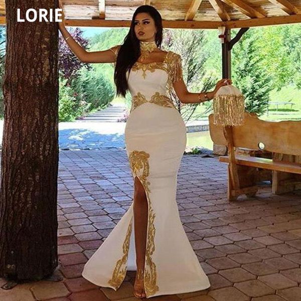 

party dresses lorie elegant moroccan caftan evening dress mermaid dubai gold lace appliques formal prom celebrity kaftan gowns 2021, White;black