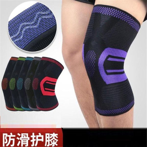 

elbow & knee pads 1pair/2pcs sports hx058 knitting running guard non-slip basketball cycling protective gear, Black;gray
