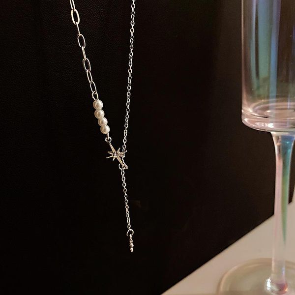 

chains ropuhov 2021 korean fashion jewelry pearl necklace bling wholesale, Silver