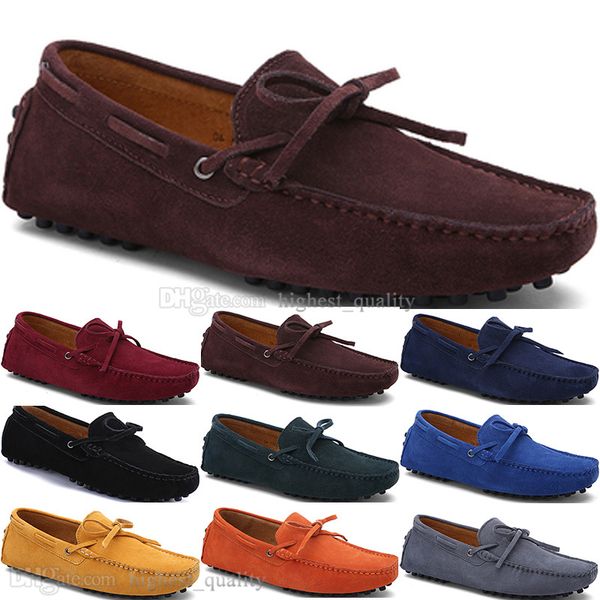 

065 new fashion mens casual shoes leather british style spring couple genuine peas scrub men drive lazy man overshoes outdoor comfortable br, Black