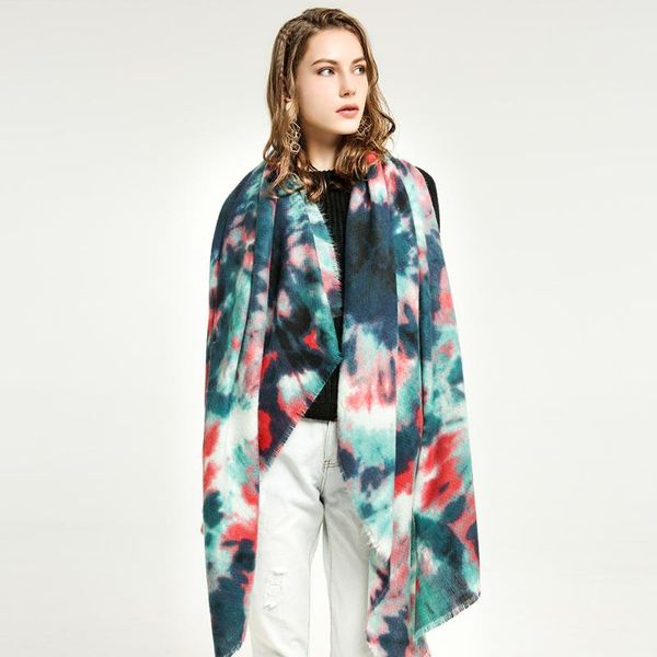 

hats, scarves & gloves sets 2021 women's color matching pattern autumn and winter acrylic printing shining diamond thick all-match styl, Blue;gray