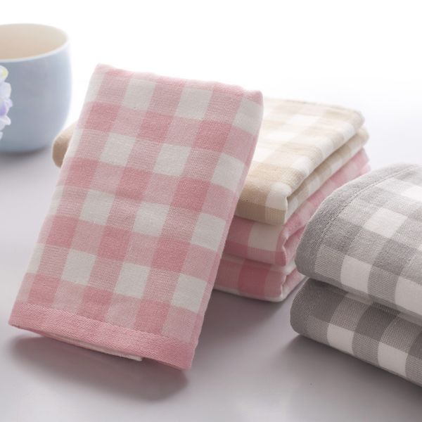 

pure cotton high-quality plaid towel gauze double-layer twistls face not easy to shed hair and more soft absorbent