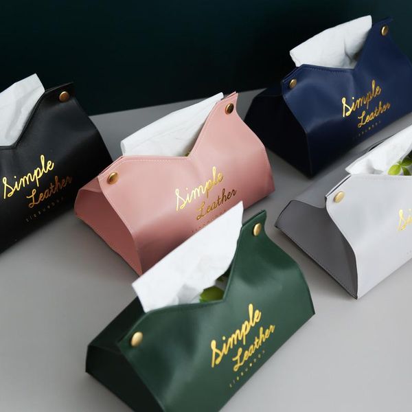 

tissue boxes & napkins fashion ins bronzing pu leather bag living room home creative box jjjry1137
