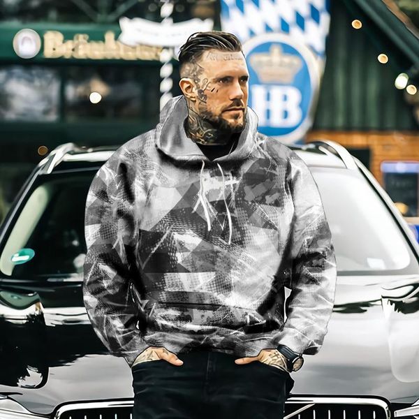 

men's hoodies & sweatshirts art hip-hop style 3d spring and autumn fun fancy hoodie long sleeve street hooded jacket sweatshirt, Black