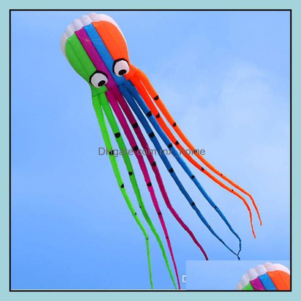 Kite Aessories Sport Giochi all'aperto Giocattoli Regali Divertimento Alta qualità 8M Power Software Octopus Flying Soft Frameless Squid Drop Delivery 2021 Ak