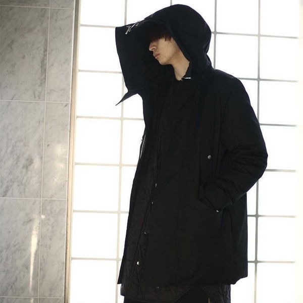 

fashion outlet dark pioneer hooded heavy coat men's ro style zipper functional windbreaker cotton padded jacket warm tide fqj8 qesz, Black;brown